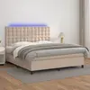 Image de vidaXL Sommier à lattes de lit avec matelas LED Cappuccino 160x200 cm