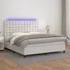 Image de vidaXL Sommier à lattes de lit avec matelas et LED Blanc 180x200 cm