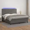 Image de vidaXL Sommier à lattes de lit avec matelas et LED Gris 180x200 cm