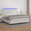 Image de vidaXL Sommier à lattes de lit avec matelas et LED Blanc 200x200 cm