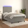 Image de vidaXL Sommier à lattes de lit avec matelas LED Gris clair 120x200 cm