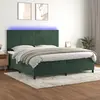 Image de vidaXL Sommier à lattes de lit avec matelas LED Vert foncé 200x200 cm