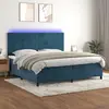 Image de vidaXL Sommier à lattes de lit avec matelas LED Bleu foncé 200x200 cm