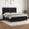 Image de vidaXL Sommier à lattes de lit avec matelas et LED Noir 180x200 cm