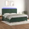 Image de vidaXL Sommier à lattes de lit matelas et LED Vert foncé 200x200 cm