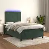 Image de vidaXL Sommier à lattes de lit matelas et LED Vert foncé 120x200 cm
