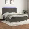 Image de vidaXL Sommier à lattes de lit matelas et LED Gris foncé 180x200 cm