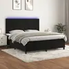 Image de vidaXL Sommier à lattes de lit matelas et LED Noir 180x200 cm Velours