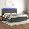 Image de vidaXL Sommier à lattes de lit matelas et LED Gris foncé 200x200 cm