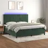 Image de vidaXL Sommier à lattes de lit matelas et LED Vert foncé 200x200 cm