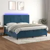 Image de vidaXL Sommier à lattes de lit matelas LED Bleu foncé 200x200 cm