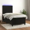 Image de vidaXL Sommier à lattes de lit avec matelas LED Noir 90x200 cm Velours