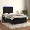 Image de vidaXL Sommier à lattes de lit avec matelas LED Noir 120x200cm Velours