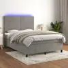 Image de vidaXL Sommier à lattes de lit avec matelas LED Gris clair 140x190 cm