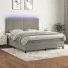 Image de vidaXL Sommier à lattes de lit avec matelas LED Gris clair 180x200 cm