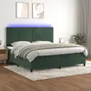 Image de vidaXL Sommier à lattes de lit avec matelas LED Vert foncé 200x200 cm