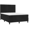 Image de vidaXL Sommier à lattes de lit avec matelas LED Noir 140x190cm Velours
