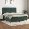 Image de vidaXL Sommier à lattes de lit matelas et LED Vert foncé 160x200 cm