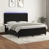 Image de vidaXL Sommier à lattes de lit matelas et LED Noir 180x200 cm Velours