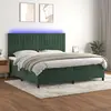 Image de vidaXL Sommier à lattes de lit matelas et LED Vert foncé 200x200 cm