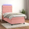 Image de vidaXL Sommier à lattes de lit matelas et LED Rose 80x200 cm Velours