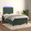 Image de vidaXL Sommier à lattes de lit matelas et LED Vert foncé 120x200 cm