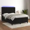 Image de vidaXL Sommier à lattes de lit matelas et LED Noir 140x190 cm Velours