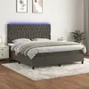 Image de vidaXL Sommier à lattes de lit matelas et LED Gris foncé 160x200 cm