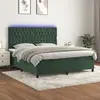 Image de vidaXL Sommier à lattes de lit matelas et LED Vert foncé 180x200 cm