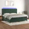 Image de vidaXL Sommier à lattes de lit matelas et LED Vert foncé 200x200 cm