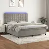 Image de vidaXL Sommier à lattes de lit matelas et LED Gris clair 160x200 cm