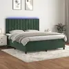 Image de vidaXL Sommier à lattes de lit matelas et LED Vert foncé 160x200 cm