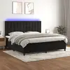 Image de vidaXL Sommier à lattes de lit matelas et LED Noir 200x200 cm Velours