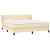 Image de vidaXL Sommier à lattes de lit avec matelas Crème 160x200 cm Tissu