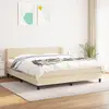 Image de vidaXL Sommier à lattes de lit avec matelas Crème 160x200 cm Tissu