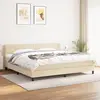 Image de vidaXL Sommier à lattes de lit avec matelas Crème 200x200 cm Tissu