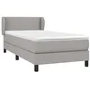 Image de vidaXL Sommier à lattes de lit avec matelas Gris clair 80x200 cm Tissu