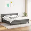 Image de vidaXL Sommier à lattes de lit avec matelas Gris foncé 180x200cm Tissu