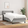 Image de vidaXL Sommier à lattes de lit avec matelas Gris clair 100x200cm Tissu