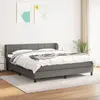 Image de vidaXL Sommier à lattes de lit avec matelas Gris foncé 180x200cm Tissu