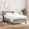 Image de vidaXL Sommier à lattes de lit avec matelas Gris clair 100x200cm Tissu