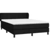 Image de vidaXL Sommier à lattes de lit avec matelas Noir 140x190 cm Tissu