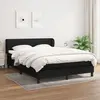 Image de vidaXL Sommier à lattes de lit avec matelas Noir 140x190 cm Tissu