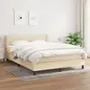 Image de vidaXL Sommier à lattes de lit avec matelas Crème 140x200 cm Tissu
