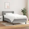 Image de vidaXL Sommier à lattes de lit et matelas Gris clair 90x190 cm Tissu