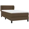 Image de vidaXL Sommier à Lattes de Lit avec Matelas, Lit Rembourré, Lit Simple, Lit Adulte de Chambre à Coucher Intérieur, Moderne, Marron Foncé 90x190 cm