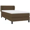 Image de vidaXL Sommier à lattes de lit avec matelas Marron foncé 100x200 cm