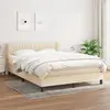 Image de vidaXL Sommier à lattes de lit avec matelas Crème 140x200 cm Tissu