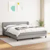 Image de vidaXL Sommier à lattes de lit avec matelas Gris clair 160x200cm Tissu