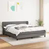 Image de vidaXL Sommier à lattes de lit avec matelas Gris foncé 160x200cm Tissu